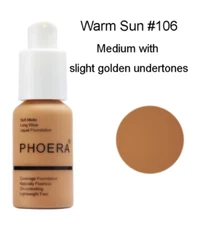 PHOERA Face Liquid Foundation Matte Foundation 62g Concealer Oil-control #106