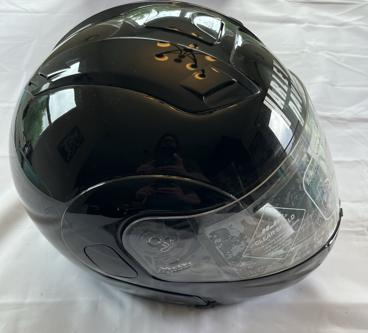 2001 hjc helmet New Harley Davidson HJC Black Modular SY-MAX Helmet Size Small Aug. 2001