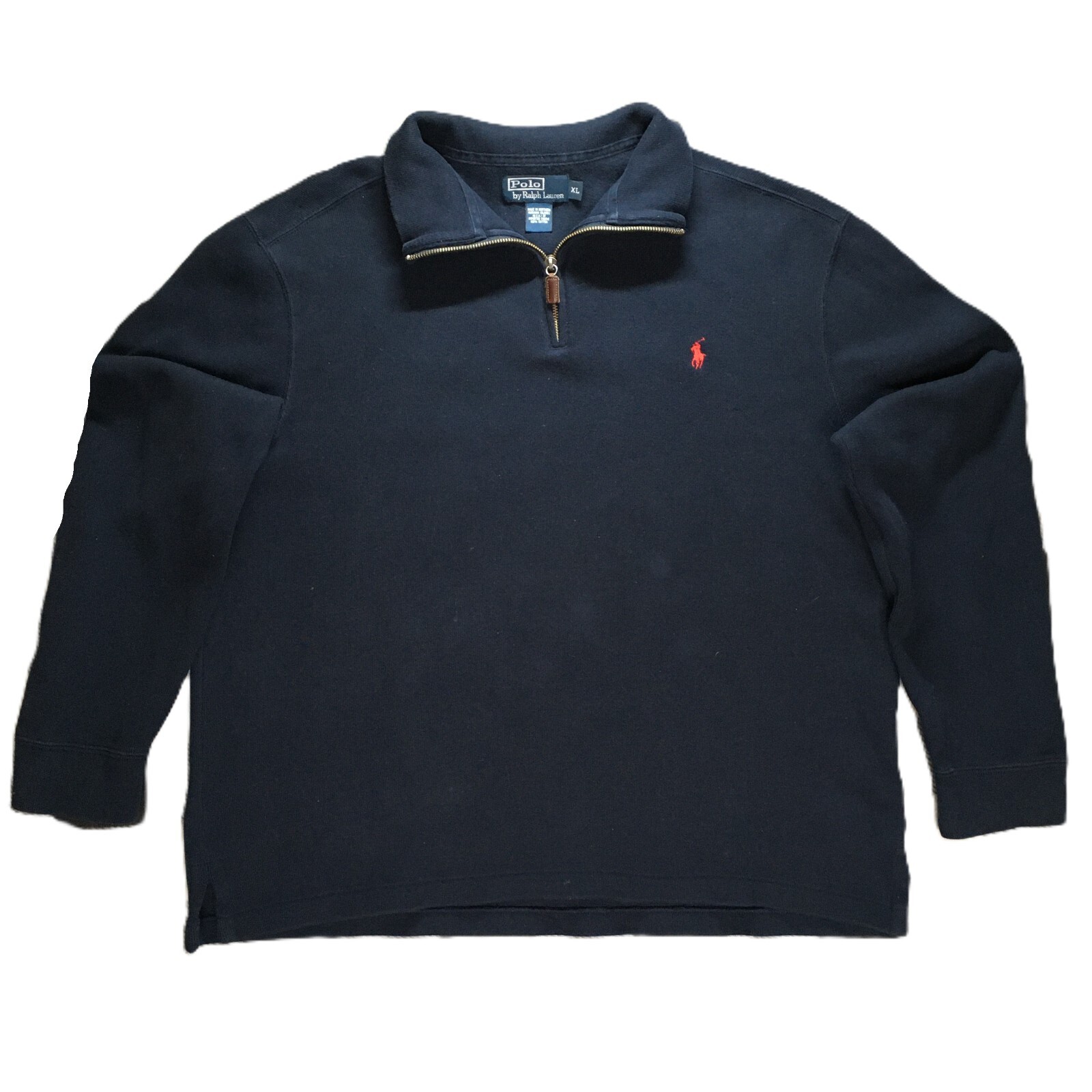 PONY Polo Ralph Lauren maglione 1 4 zip pullover felpa uomo Xlarge vintage anni 90