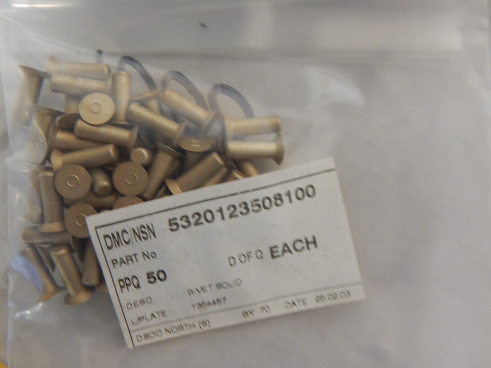 50 x Solid Aircraft Rivets, 4mm Diameter, Aluminium, DIN65258A40120K