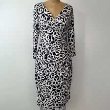 Lauren Ralph Lauren Dress Women 2 Floral Wrap Knee Ruched Work Party Core No