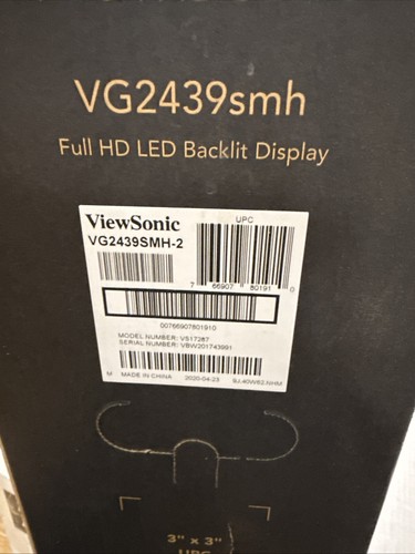DUAL ViewSonic VG2439SMH 24" FHD LCD LED Monitor 1080p HDMI Dual Speakers
