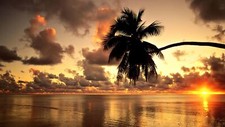 Landscape hawaii beach sunset clouds sea nature Custom Gaming Mat Desk