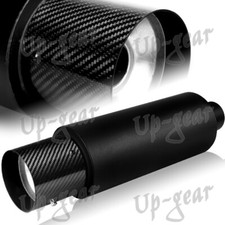 Universal 4 N1 Carbon Tip Black Stainless Weld-on Exhaust Muffler 3 Inlet Universal 4 N1 Carbon Tip Black Stainless Weld-on Exhaust Muffler 3 Inlet