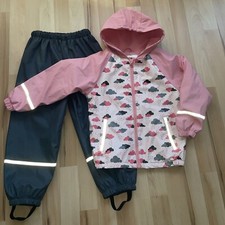Regenanzug Gr.110/116 Regenhose TEDi Regenjacke Lupilu Rosa Grau TOP 4-6 Jahre