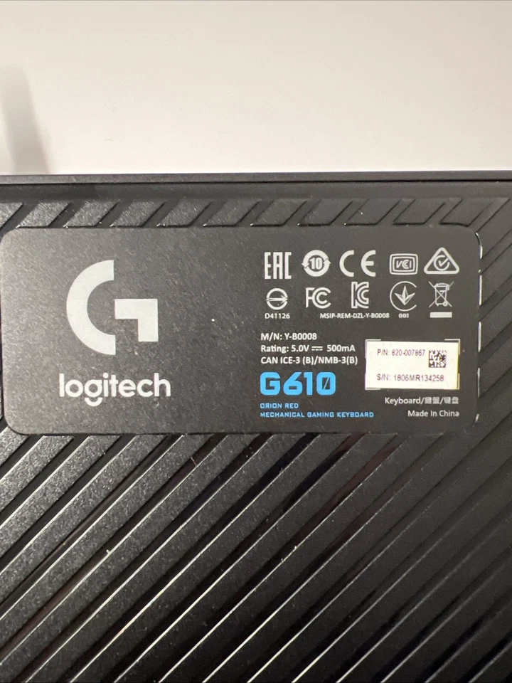 Logitech G610 Orion Red Backlit Mechanical Gaming Keyboard - Image 2 of 2