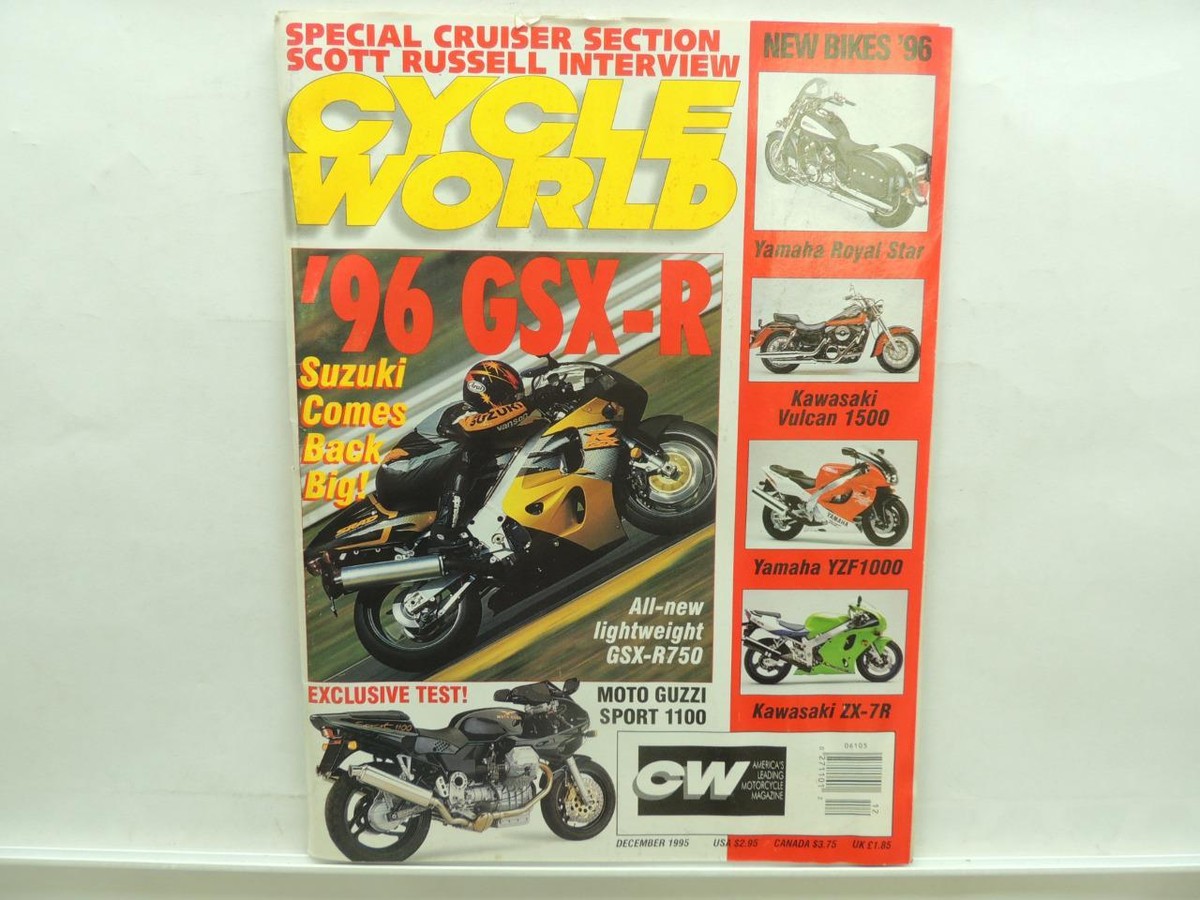 TAKE  Dec 1995 Cycle World Magazine Yamaha Vulcan 1500 YZF1000 Kawasaki