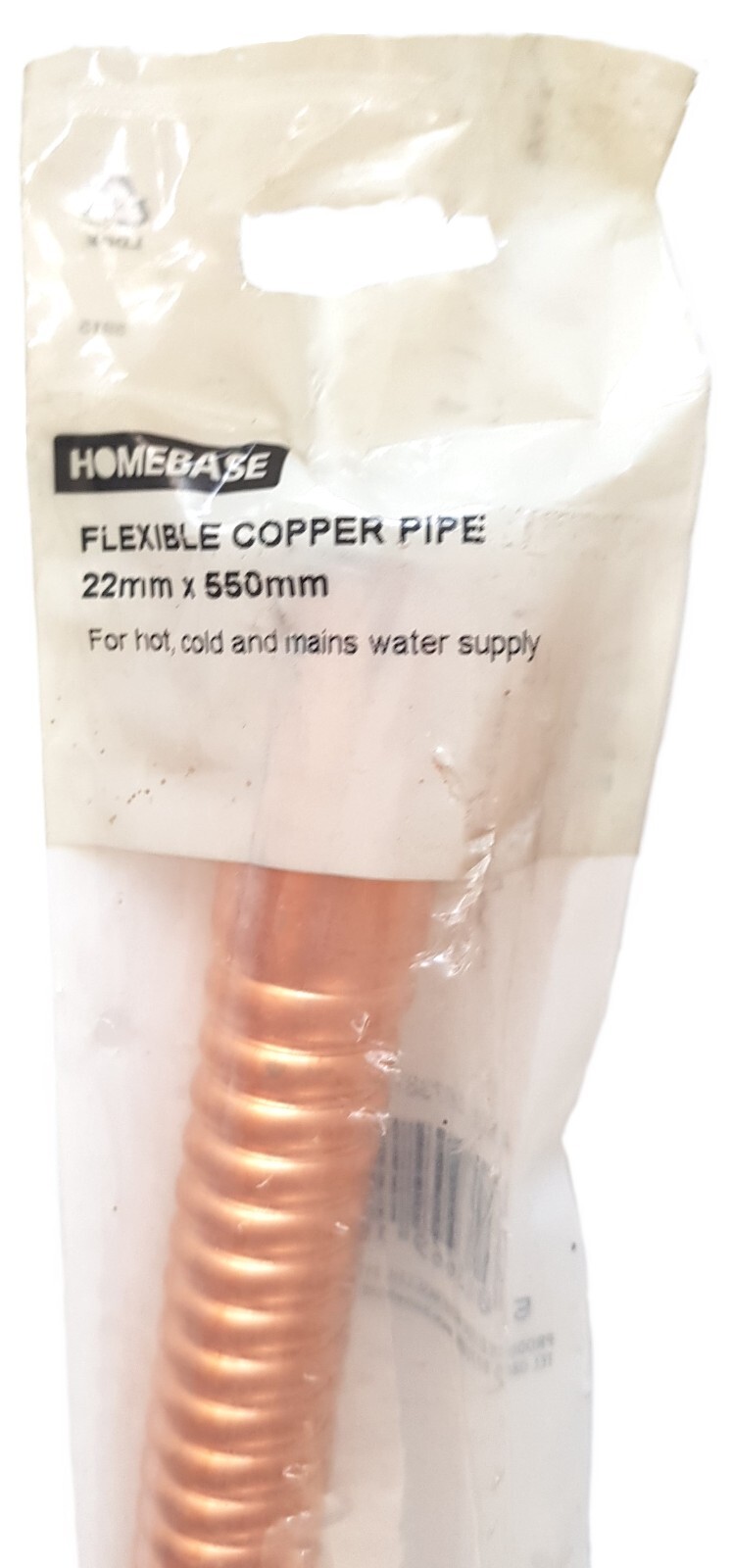 22mm x 550mm Flexible COPPER PIPE Tube CONNECTOR Hot Cold Mains