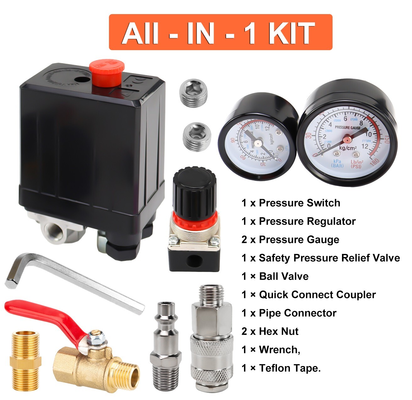 Pressure Switch Control Valve, 90-120psi Pressure Regulator
