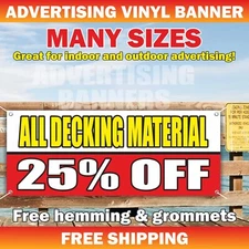 ALL DECKING MATERIAL 25% OFF Advertising Banner Vinyl Sign Sale Discount Save