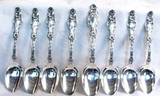 8 WHITING LILY SPOONS STERLING STERLING  C.1910