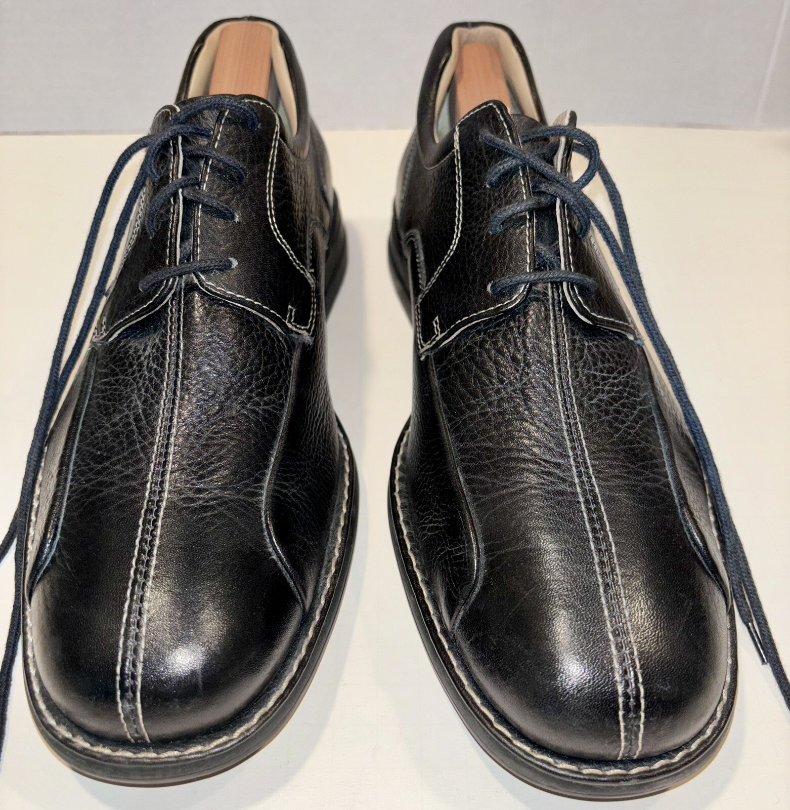 SAOLA Scarpe uomo Johnston & Murphy taglia 9 5 M nere Shuler punta bicicletta derby 20 7222