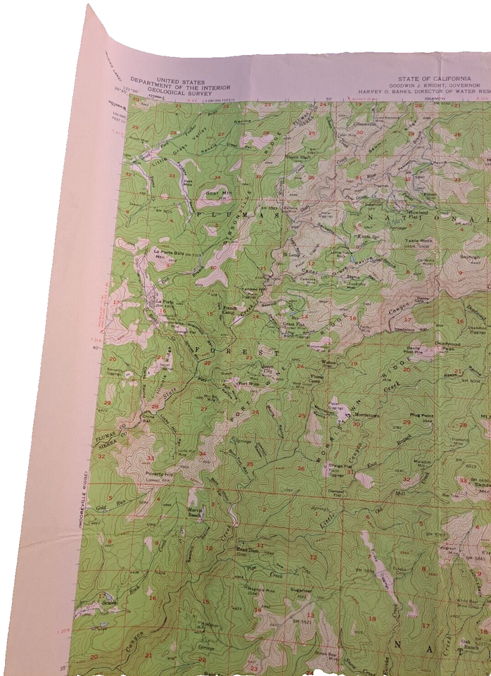 1951 Topographic Map Downieville California USGA eBay