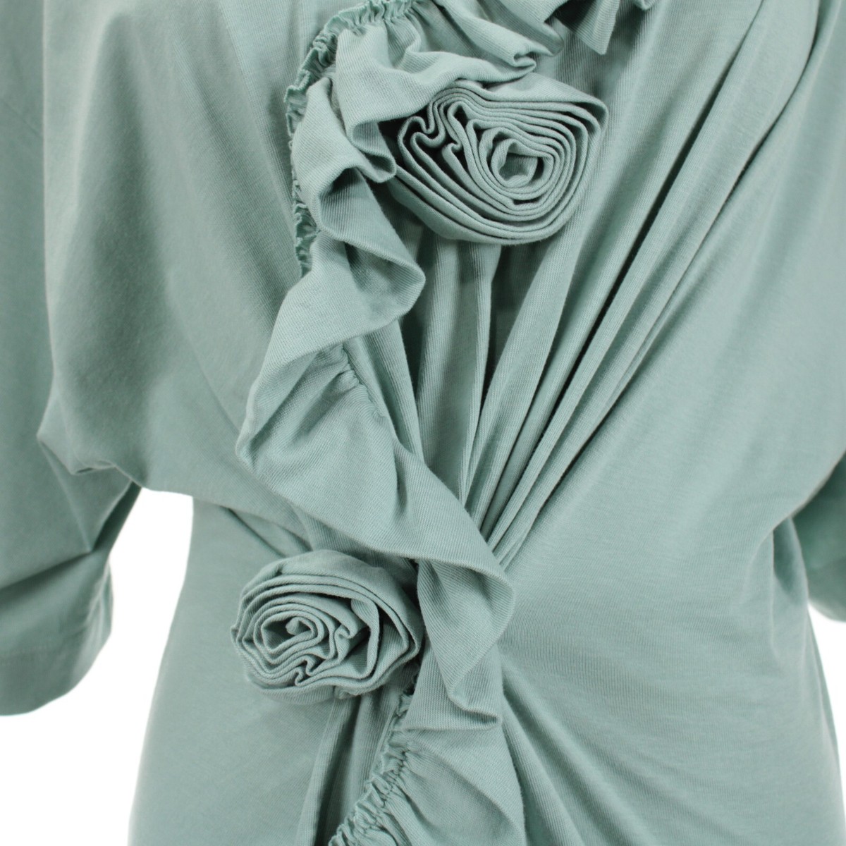 Dries Van Noten NWT T-Shirt w/ Ruffle Floral Applique Size XS in