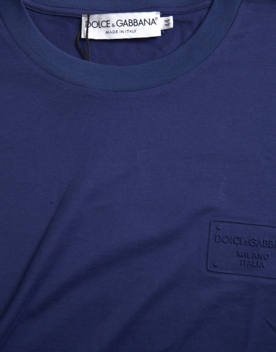 DOLCE & GABBANA T-shirt Royal Blue Round Neck Short Sleeve