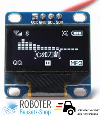 0.96'' OLED Display monochrome Weiss I2C/IIC/TWI 128x64 Pixel für Arduino