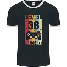 36th Birthday 36 Year Old Level Up Gaming Mens Ringer T-Shirt FotL