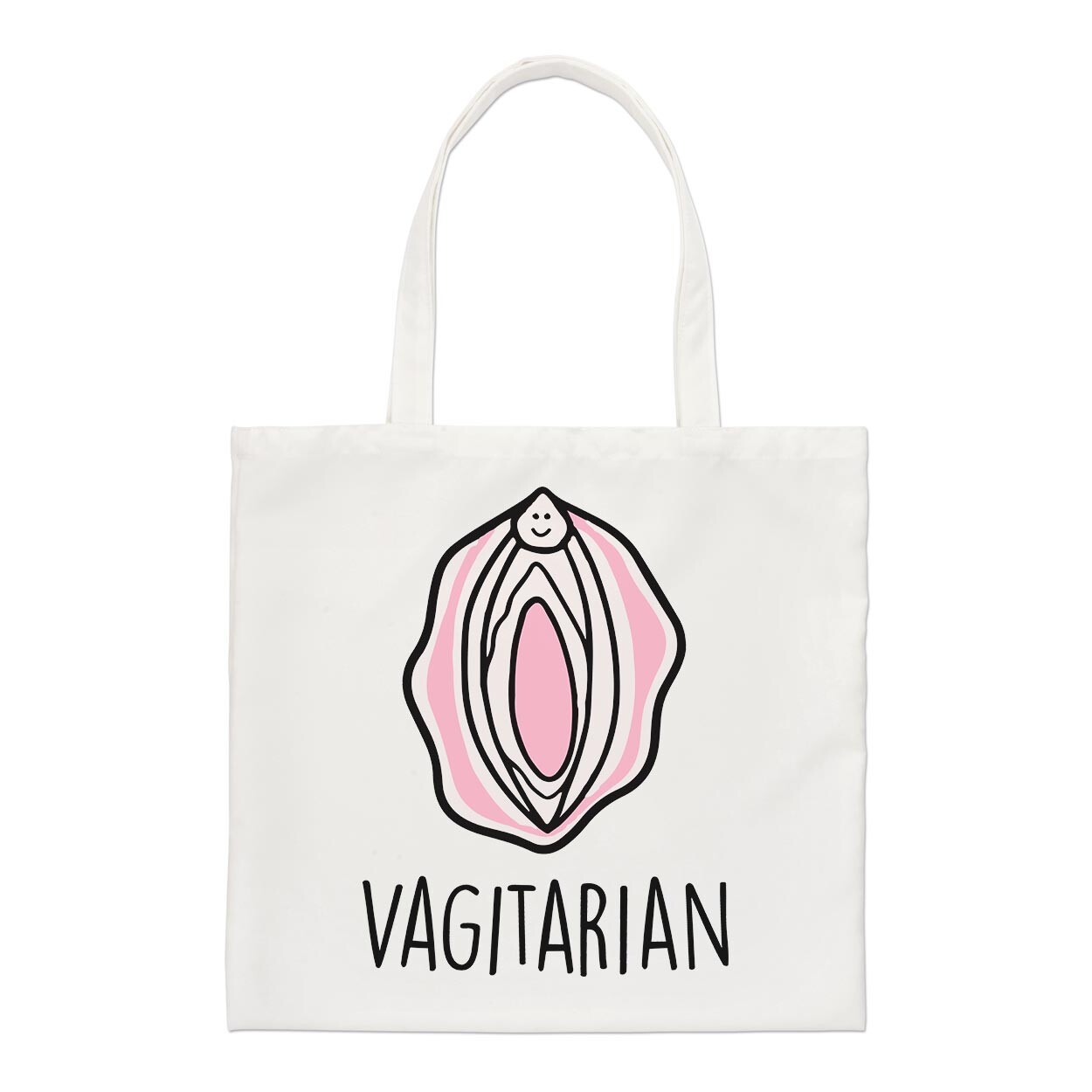 Vagitarian Cartoon Lesbian Gay Funny LGBT Regular Tote Bag Valentines Shopper