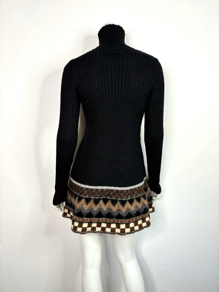 Vtg Jean Paul Gaultier Black Mini Knit Sweater Dress S 40 - Image 3 of 4