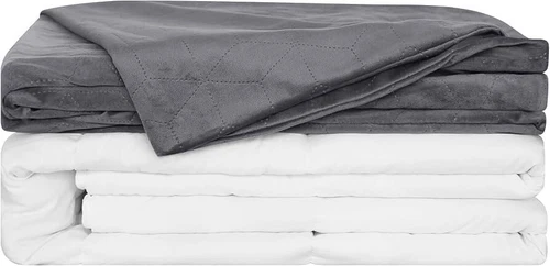Weighted blanket with Duvet Cover Filled with Micro Glass Beads 60x 80 in，15LB