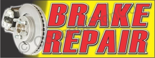 1.5'X4' BRAKE REPAIR BANNER Outdoor Indoor Sign Auto Service Shop Brakes Rotors
