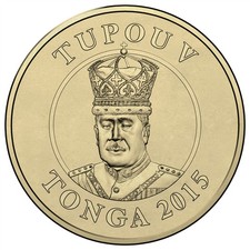 Tonga | 1 Pa Anga Coin | King Tupou VI | Stars | Flags | KM:230 | 2015