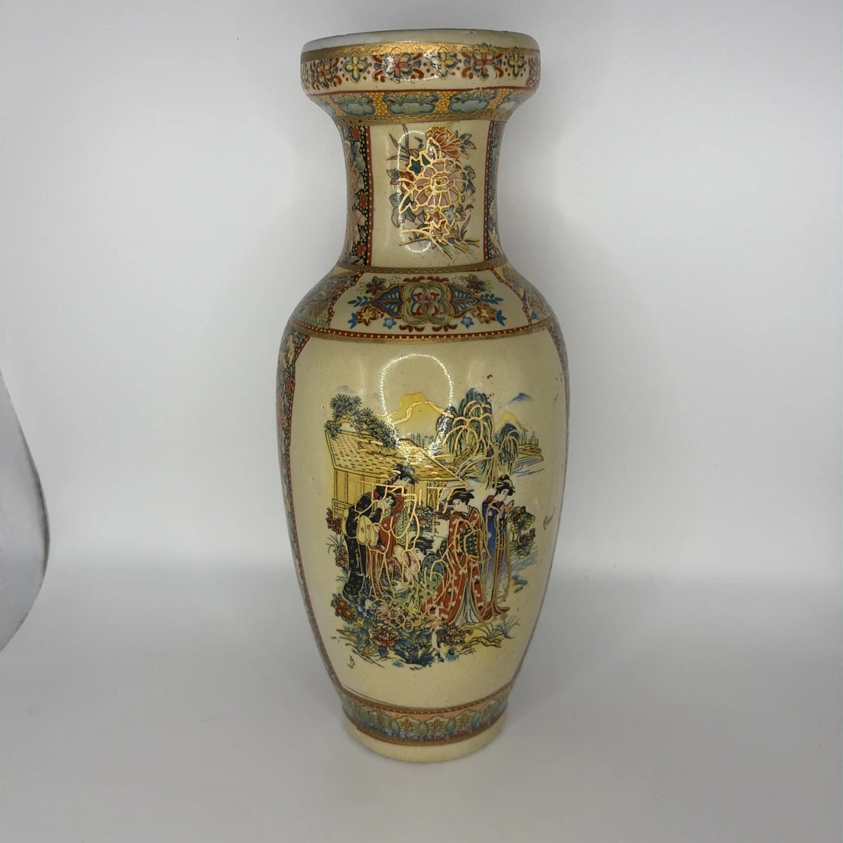 艺妓花瓶日本古董花瓶| eBay