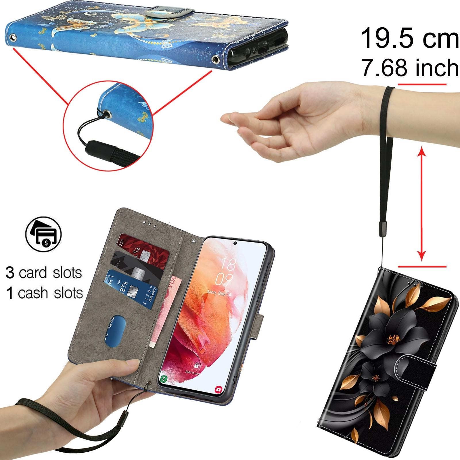 Coque Samsung S24 Plus housse cuir noir avec rabat support