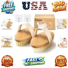 Dry Brushing Body Brush with Soft and Stiff Natural Bristles, Body Exfoliatin...