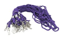 Purple Lanyard Keychain, ID, Or Cell Phone 36" Rope Holder - Lot Of 24