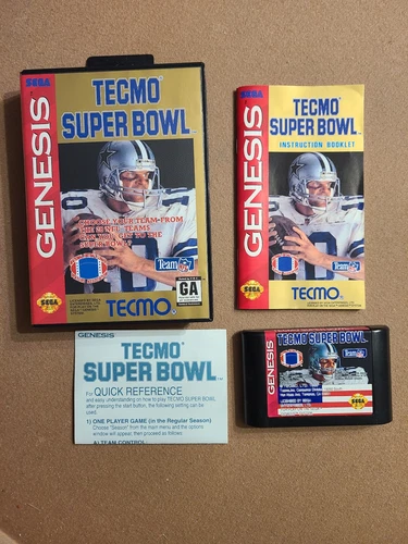 Sega Genesis Super Tecmo Bowl 1993 CIB Complete TESTED Football