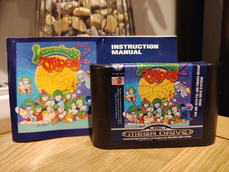 Vintage Sega Mega Drive Lemmings 2 The Tribes PAL Cartridge & Manual