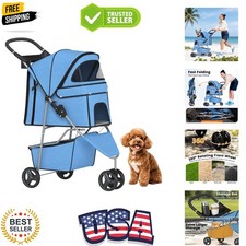 3-Wheel Pet Stroller | Dog and Cat Stroller | Breathable Mesh | Lightweight T...