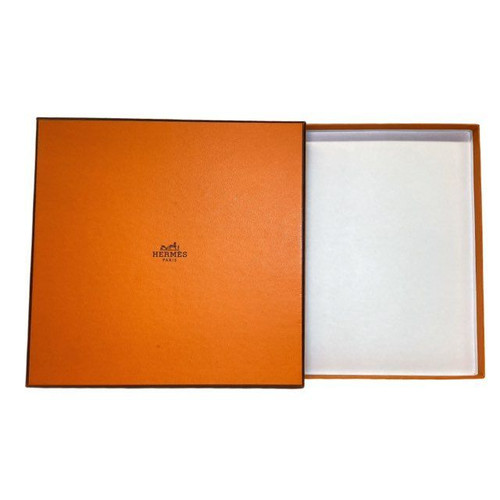 HERMES Scarf Empty Box Square 24x24cm 9.4in Authentic Orange Carre 90 Used Japan
