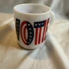 Vintage Milk Glass "VOTE TRY IT YOU’LL LIKE IT" Mug A-2 Red Whit Blue USA