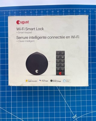 August Home Wi-Fi Smart Lock + Smart Keypad, Matte Black New Sealed