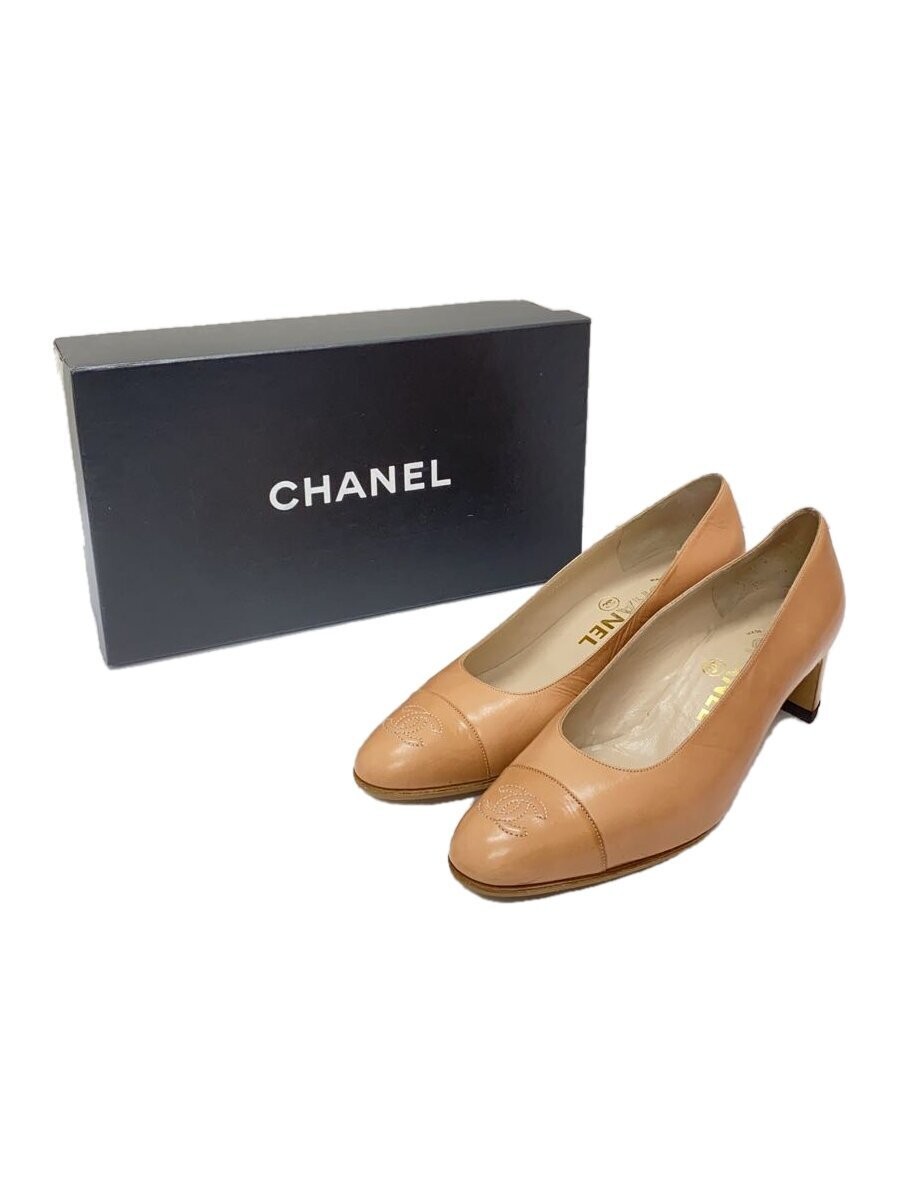 CHANEL Leather pumps/size37/US7/pink/women