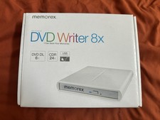 New Sealed MEMOREX CD/DVD Writer Burner Slim External 8X DVD 24X CDR USB Powered