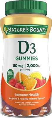 Nature's Bounty Vitamin D3 Gummies, Vitamin Supplement, Supports Immune Health, 
