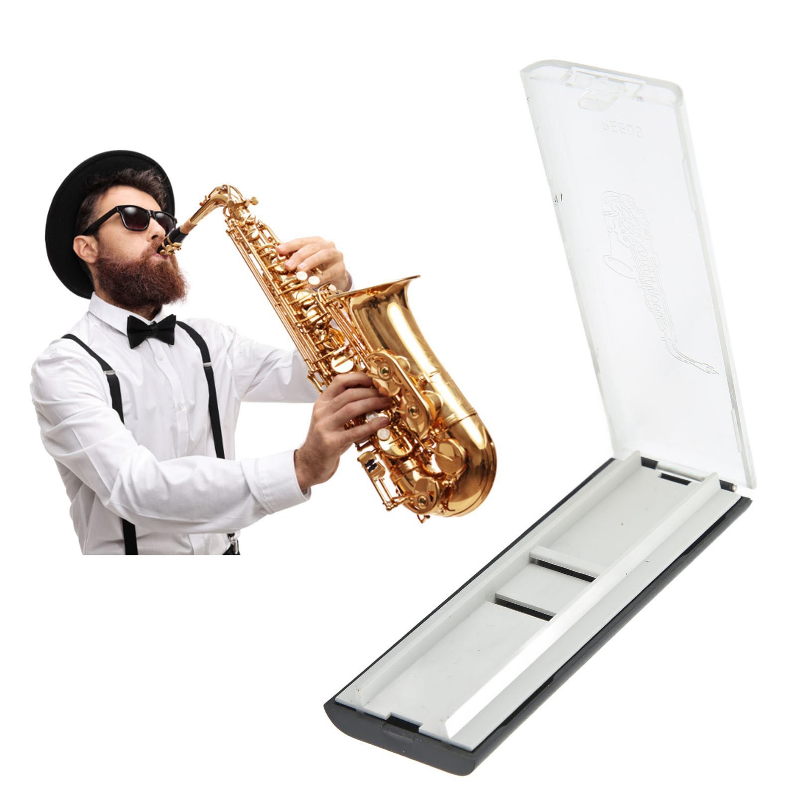Saxophone Reed Case ABS Portable Light Protective Single Box For Wind Instrument