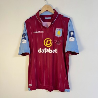 Aston Villa 2014/2015 FA Cup Final Home Football Shirt Jersey Macron Men Size L