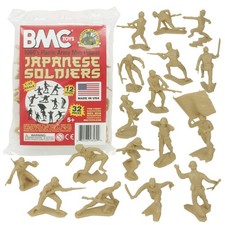 BMC Classic Marx Japanese Plastic Army Men - 32pc WW2 Soldier Figures Made in US