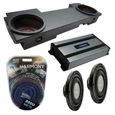 02-13 GMC Sierra HD Crew Truck Harmony F124 Dual 12" Rhino Sub Box & HA-A800.1