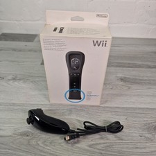 Nintendo Wii Remote with Wii MotionPlus Black Controller And attachment