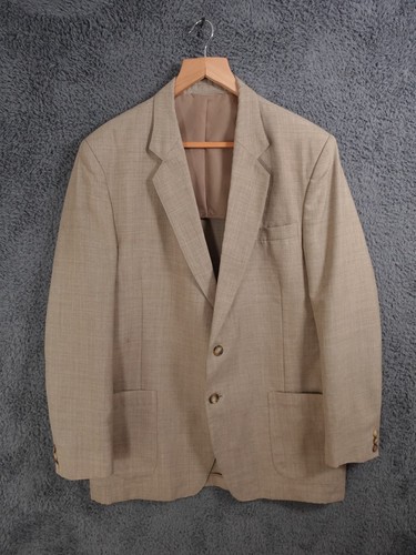 Gieves & Hawkes, Vintage Gieves Hawkes Jacket Mens 44L Beige Oatmeal Chore Savile Row Blazer Coat
