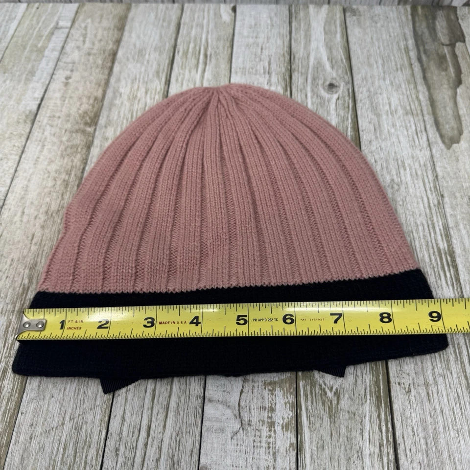 NUEVO SIN ETIQUETAS Kate Spade Sombrero Tejido Negro Lazo Talla Única Rosa Gorro Invierno Cálido Foto 3 de 4
