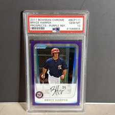 2011 Bowman Chrome Harper PSA 10 Prospects Purple Refractor /799