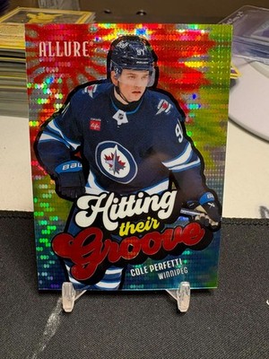 2025-26 Allure Hitting their Groove HTG-8 Cole Perfetti Red Spectrum /399