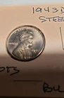 BRILLIANT UNCIRCULATED BU 1943 D STEEL LINCOLN  WHEAT PENNY CENT W MINOR SPOTS