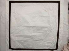 MATOUK white Egyptian Cotton EURO Sham Brown ribbon banded 600 TC 27 x 27 NEW